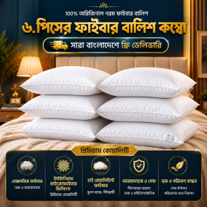 ৬.পিসের ফাইবার বালিশ কম্বো
